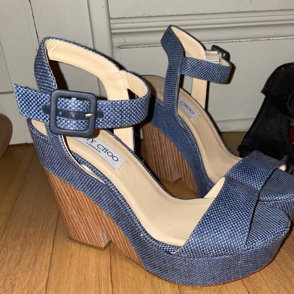 Denim Jimmy Choo Wedges - Picture 4 of 9
